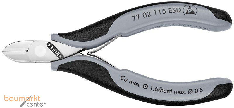 KNIPEX 77 02 115 ESD Elektronik-Seitenschneider ESD mit durchgestecktem Gelenk mit Mehrkomponenten-H�llen 117 mm