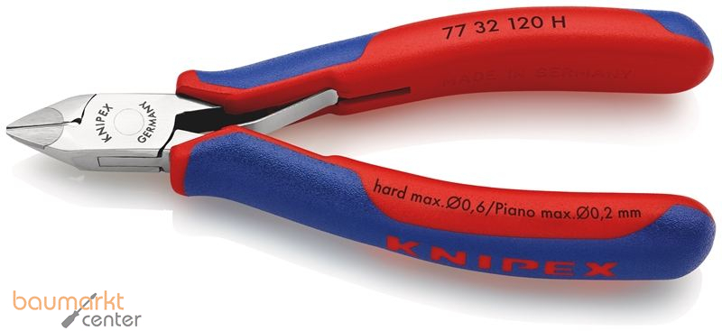 KNIPEX 77 32 120 H Elektronik-Seitenschneider mit eingesetzter Hartmetallschneide mit Mehrkomponenten-H�llen 120 mm