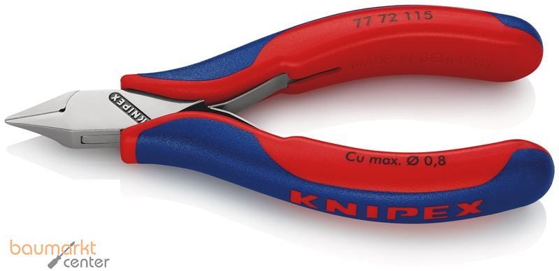 KNIPEX 77 72 115 Elektronik-Seitenschneider mit durchgestecktem Gelenk mit Mehrkomponenten-H�llen 115 mm