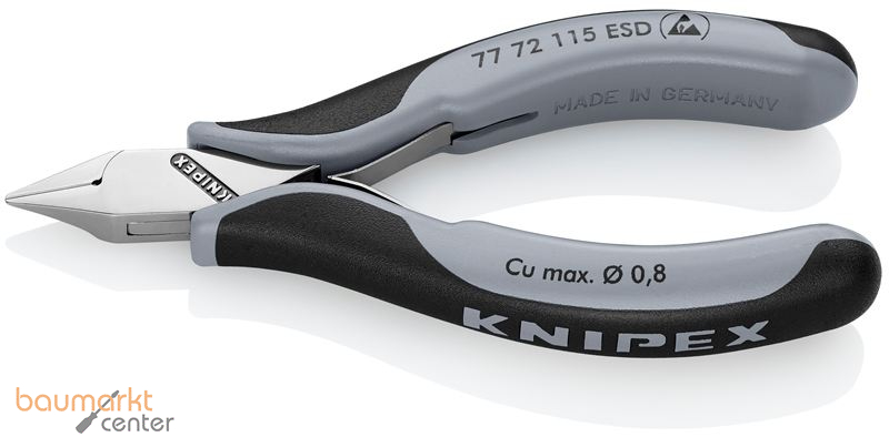KNIPEX 77 72 115 ESD Elektronik-Seitenschneider ESD mit durchgestecktem Gelenk mit Mehrkomponenten-H�llen 115 mm