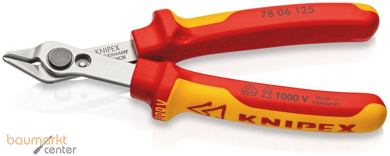 KNIPEX 78 06 125 SB Electronic Super Knips� VDE isoliert mit Mehrkomponenten-H�llen, VDE-gepr�ft 125 mm
