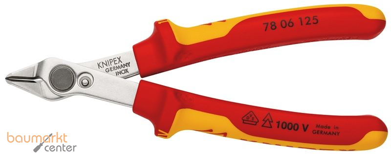 KNIPEX 78 06 125 Electronic Super Knips� VDE isoliert mit Mehrkomponenten-H�llen, VDE-gepr�ft 125 mm