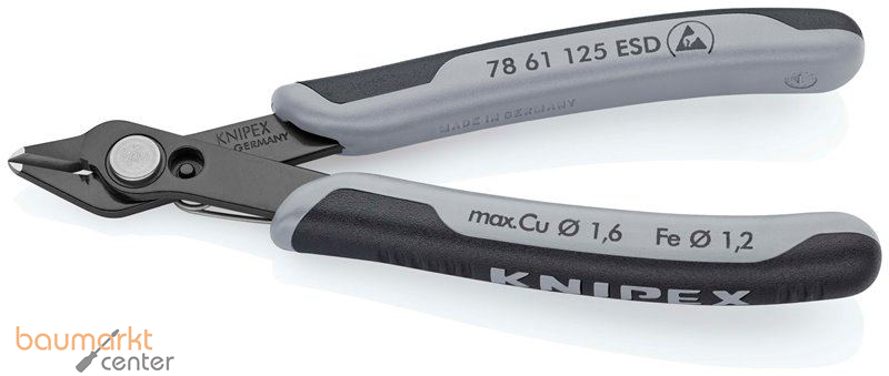 KNIPEX 78 61 125 ESDSB Elektronski Super Knips� ESD mit Mehrkomponenten-H�llen br�niert 125 mm