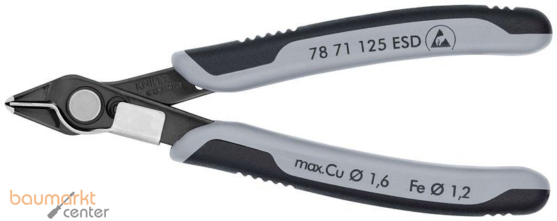 KNIPEX 78 71 125 ESD Elektronski Super Knips� ESD mit Mehrkomponenten-H�llen br�niert 125 mm