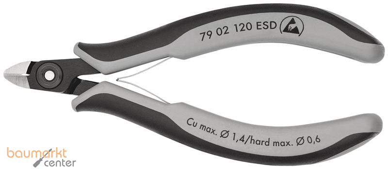 KNIPEX 79 02 120 ESD Pr�zisions-Elektronik-Seitenschneider ESD mit Mehrkomponenten-H�llen br�niert 120 mm