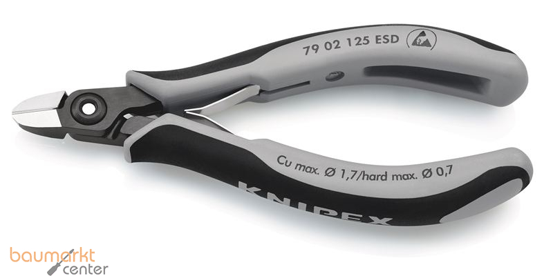 KNIPEX 79 02 125 ESDSB Pr�zisions-Elektronik-Seitenschneider ESD mit Mehrkomponenten-H�llen br�niert 125 mm