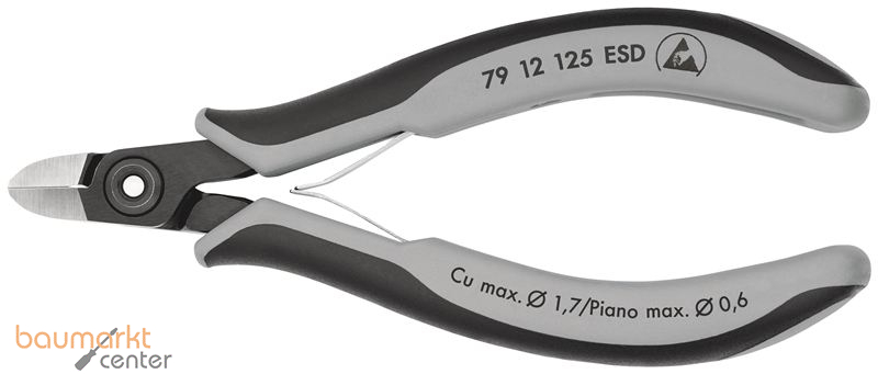 KNIPEX 79 12 125 ESD Pr�zisions-Elektronik-Seitenschneider ESD mit Mehrkomponenten-H�llen br�niert 125 mm