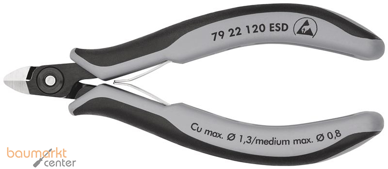 KNIPEX 79 22 120 ESD Pr�zisions-Elektronik-Seitenschneider ESD mit Mehrkomponenten-H�llen br�niert 120 mm