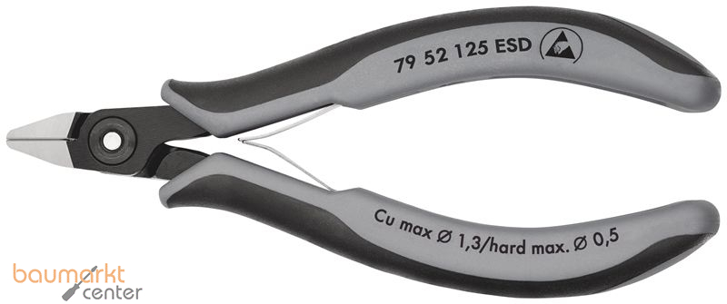KNIPEX 79 52 125 ESD Pr�zisions-Elektronik-Seitenschneider ESD mit Mehrkomponenten-H�llen br�niert 125 mm
