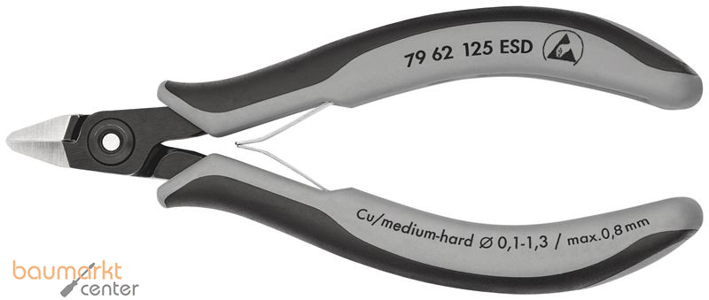 KNIPEX 79 62 125 ESD Pr�zisions-Elektronik-Seitenschneider ESD mit Mehrkomponenten-H�llen br�niert 125 mm