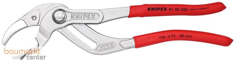 KNIPEX 81 03 250 Siphon- und Connectorenzange "SpeedGrip" mit rutschhemmendem Kunststoff �berzogen verchromt 250 mm