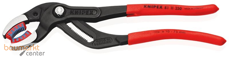 KNIPEX 81 11 250 SB Siphon- und Connectorenzange "SpeedGrip" mit rutschhemmendem Kunststoff �berzogen schwarz atramentiert 250 mm
