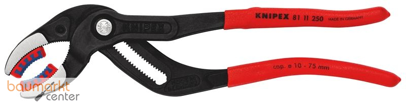 KNIPEX 81 11 250 Siphon- und Connectorenzange "SpeedGrip" mit rutschhemmendem Kunststoff �berzogen schwarz atramentiert 250 mm