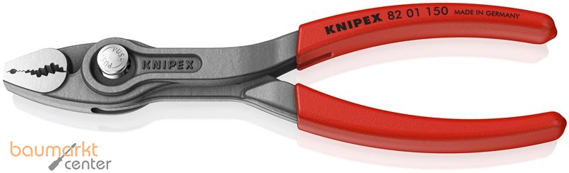 KNIPEX 82 01 150 SB TwinGrip Front- und Seitengreifzange mit rutschhemmendem Kunststoff �berzogen grau atramentiert 150 mm