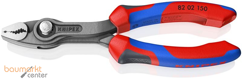 KNIPEX 82 02 150 TwinGrip Front- und Seitengreifzange mit Comfort-Griffen grau atramentiert 150 mm