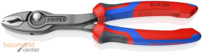KNIPEX 82 02 200 TwinGrip Front- und Seitengreifzange mit Comfort-Griffen grau atramentiert 200 mm