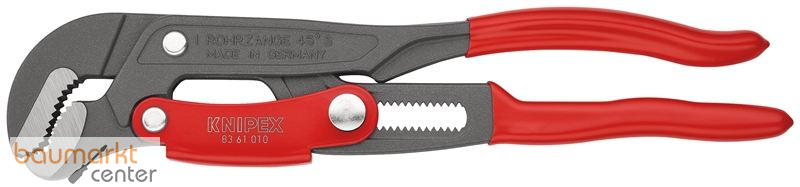 KNIPEX 83 61 010 Rohrzange S-Maul mit Schnelleinstellung mit Kunststoff �berzogen grau pulverbeschichtet 330 mm