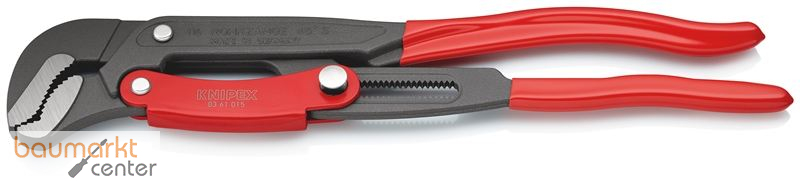 KNIPEX 83 61 015 Rohrzange S-Maul mit Schnelleinstellung mit Kunststoff �berzogen grau pulverbeschichtet 420 mm