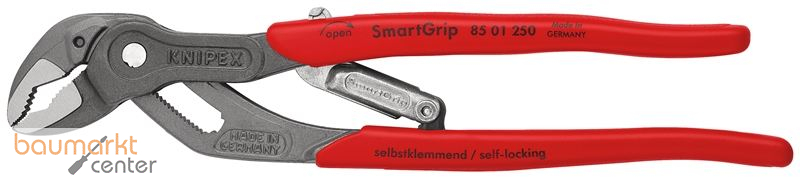 KNIPEX 85 01 250 SmartGrip� Wasserpumpenzange mit automatischer Einstellung mit Kunststoff-H�llen grau atramentiert 250 mm
