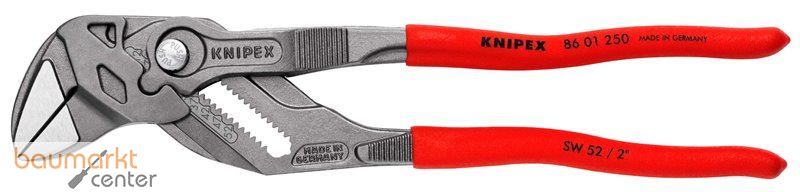 KNIPEX 86 01 250 SB Zangenschl�ssel Zange und Schraubenschl�ssel in einem Werkzeug mit rutschhemmendem Kunststoff �berzogen grau atramentiert 250 mm