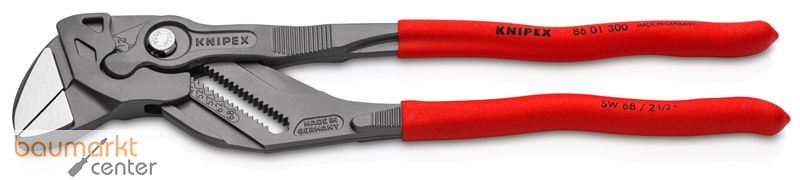 KNIPEX 86 01 300 SB Zangenschl�ssel Zange und Schraubenschl�ssel in einem Werkzeug mit rutschhemmendem Kunststoff �berzogen grau atramentiert 300 mm
