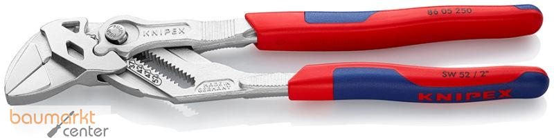 KNIPEX 86 05 250 SB Zangenschl�ssel Zange und Schraubenschl�ssel in einem Werkzeug mit Mehrkomponenten-H�llen verchromt 250 mm