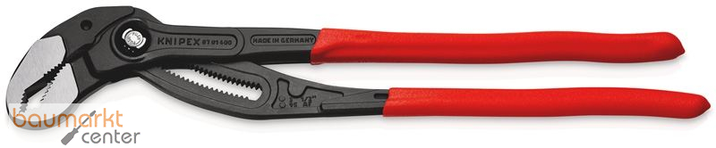 KNIPEX 87 01 400 Cobra� XL Rohr- und Wasserpumpenzange mit rutschhemmendem Kunststoff �berzogen grau atramentiert 400 mm