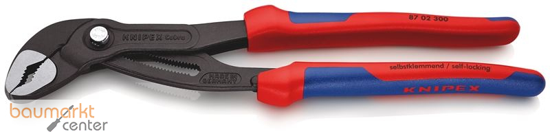 KNIPEX 87 02 300 SB Cobra� Hightech-Wasserpumpenzange mit Mehrkomponenten-H�llen grau atramentiert 300 mm