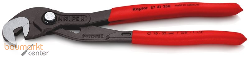 KNIPEX 87 41 250 SB Schraubzange mit rutschhemmendem Kunststoff �berzogen grau atramentiert 250 mm