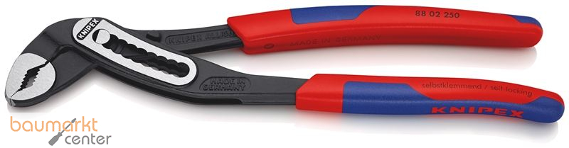KNIPEX 88 02 250 Alligator� Wasserpumpenzange mit schlanken Mehrkomponenten-H�llen schwarz atramentiert 250 mm