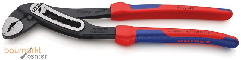 KNIPEX 88 02 300 Alligator� Wasserpumpenzange mit Mehrkomponenten-H�llen schwarz atramentiert 300 mm