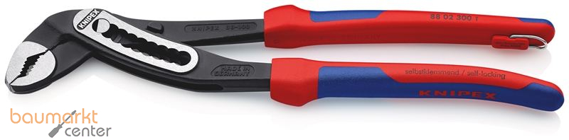 KNIPEX 88 02 300 T BK Alligator� Wasserpumpenzange mit Mehrkomponenten-H�llen, mit integrierter Befestigungs�se zum Anbringen einer Absturzsicherung schwarz atramentiert 300 mm