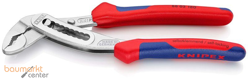 KNIPEX 88 05 180 Alligator� Wasserpumpenzange mit Mehrkomponenten-H�llen verchromt 180 mm