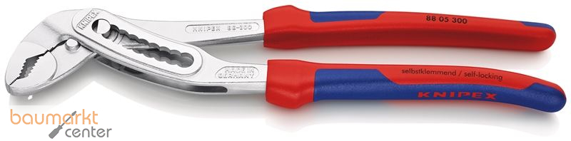 KNIPEX 88 05 300 Alligator� Wasserpumpenzange mit Mehrkomponenten-H�llen verchromt 300 mm