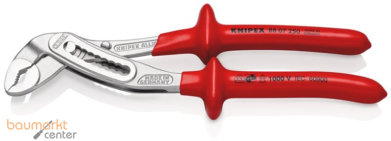 KNIPEX 88 07 250 Alligator� Wasserpumpenzange tauchisoliert, VDE-gepr�ft verchromt 250 mm