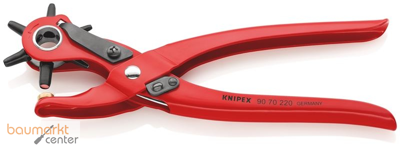 KNIPEX 90 70 220 SB Revolverlochzange rot pulverbeschichtet 220 mm