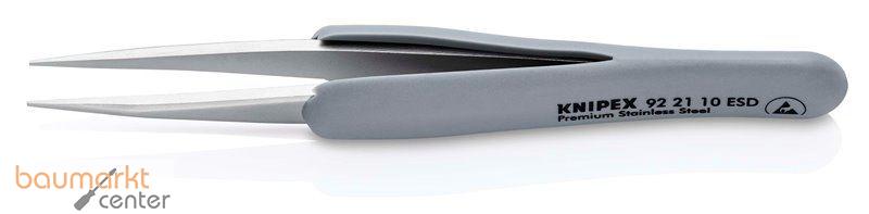 KNIPEX 92 21 10 ESD Pr�zisionspinzette mit gummiertem Griff ESD gummierter Griff 123 mm
