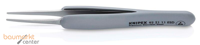KNIPEX 92 21 11 ESD Pr�zisionspinzette mit gummiertem Griff ESD gummierter Griff 123 mm