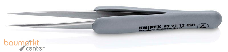 KNIPEX 92 21 12 ESD Pr�zisionspinzette mit gummiertem Griff ESD gummierter Griff 112 mm