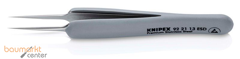 KNIPEX 92 21 13 ESD Pr�zisionspinzette mit gummiertem Griff ESD gummierter Griff 112 mm