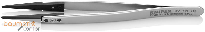 KNIPEX 92 81 01 Pinzette mit Wechselspitzen ESD Glatt 130 mm
