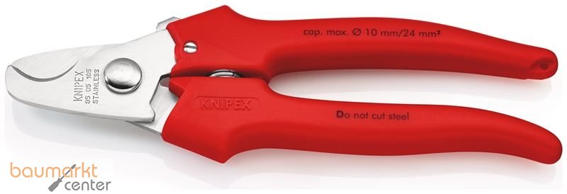 KNIPEX 95 05 165 SB Kabelschere Griffe mit Kunststoff umspritzt mit Kunststoff umspritzt 165 mm