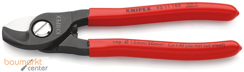KNIPEX 95 11 165 SB Kabelschere mit Kunststoff �berzogen br�niert 165 mm
