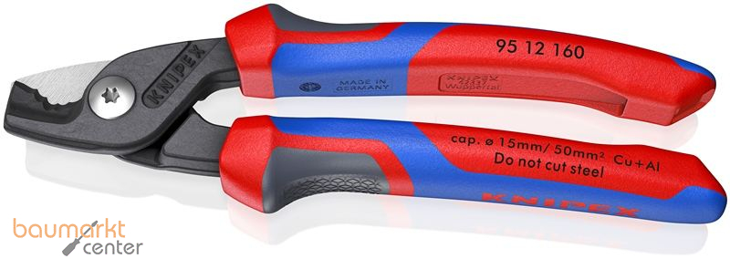 KNIPEX 95 12 160 StepCut� Kabelschere mit Comfort-Griffen br�niert 160 mm