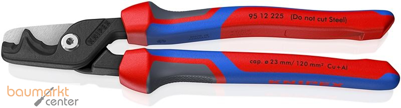KNIPEX 95 12 225 StepCut� XL Kabelschere mit Stufenschnitt mit Comfort-Griffen br�niert 225 mm