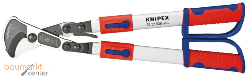 KNIPEX 95 32 038 Kabelschere (Ratschenprinzip) mit Teleskopschenkeln mit Mehrkomponenten-H�llen 570 mm