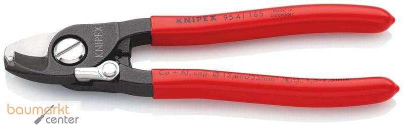 KNIPEX 95 41 165 Kabelschere mit Kunststoff �berzogen br�niert 165 mm