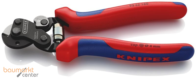 KNIPEX 95 62 160 SB Drahtseilschere auch f�r hochfeste Drahtseile mit Mehrkomponenten-H�llen br�niert 160 mm