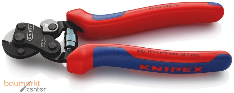 KNIPEX 95 62 160 TC Drahtseilschere f�r Reifencord mit Mehrkomponenten-H�llen br�niert 160 mm