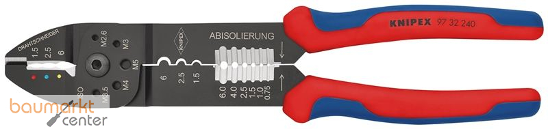 KNIPEX 97 32 240 Crimpzange mit Mehrkomponenten-H�llen schwarz lackiert 240 mm